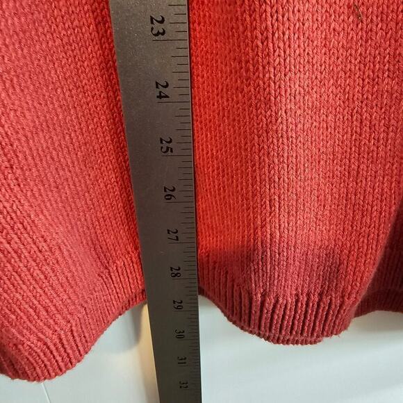 Woolrich Sweater Womens XL Red Knit Mock Neck Soft Cozy Pull Over Cotton Ribbed - Picture 7 of 9